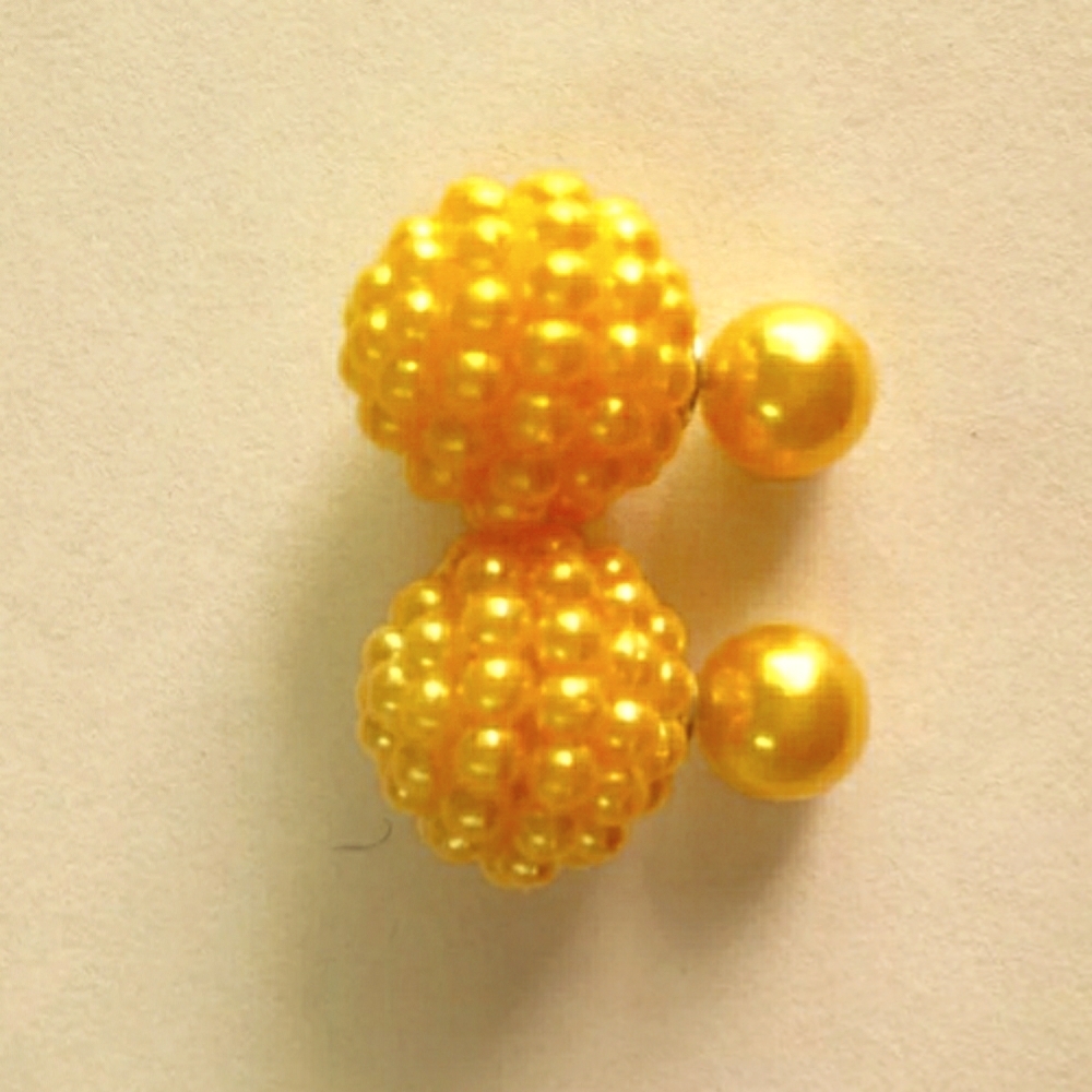 💛Yellow Porcupine Pearl Double🦔Side Balls💛